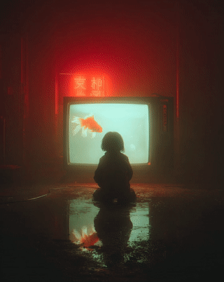 Silhouette of a child sitting in front of an overexposed